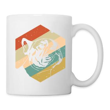 Retro Vintage Mops - Tasse - Weiß - Rechts