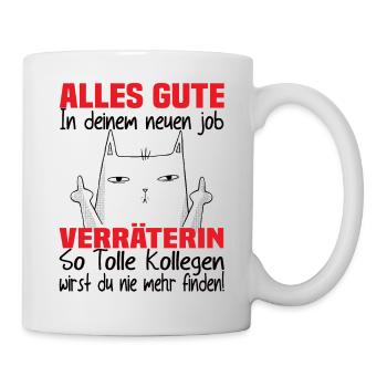 Jobwechsel Alles Gute In Deinem Neuen Job Kollegen - Tasse - Weiß - Rechts