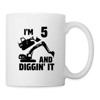 J’ai 5 ans et Diggin' It - Mug blanc - blanc - Droite