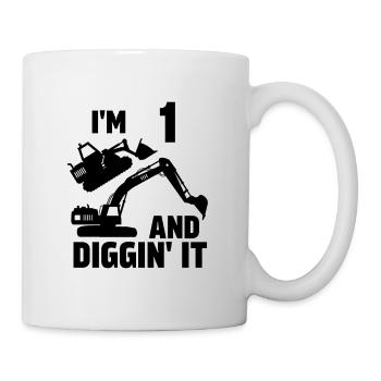 Ich bin 1 und Diggin' It - Tasse - Weiß - Rechts