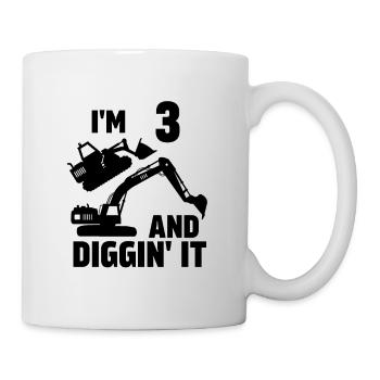 J’ai 3 ans et Diggin' It - Mug blanc - blanc - Droite