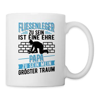 Fliesenleger und Papa Fliesenleger Vatertag - Tasse - Weiß - Rechts