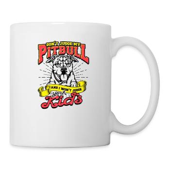 Ne jugez pas mon pitbull et je ne jugerai pas votre - Mug blanc - blanc - Droite
