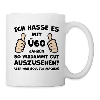 Ü60 Jahre Jubiläum - Tasse - Weiß - Rechts