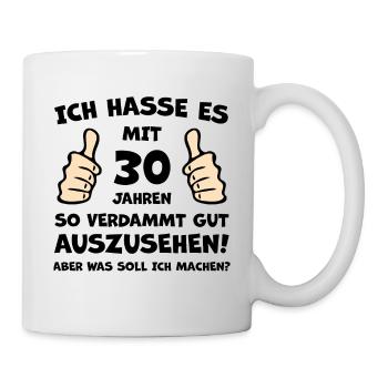 30 Jahre Jubiläum - Tasse - Weiß - Rechts