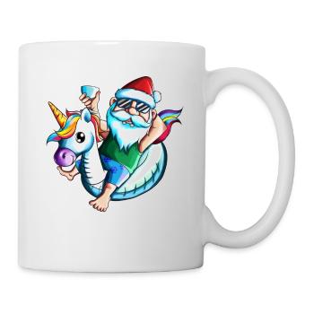 Urlaub Weihnachtsmotiv Fan Sante Pool Sonnenbrille - Tasse - Weiß - Rechts