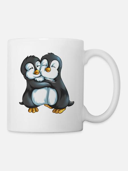 Two cuddly emperor penguin New Zealand seas - Mug - white