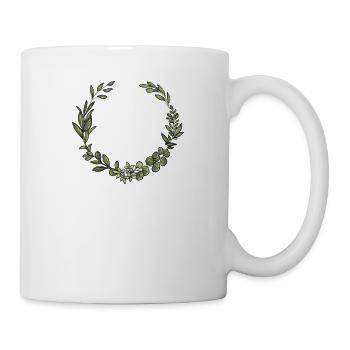 Eucalyptus Flower Wreath I Team Bridal Wedding Boho - Mug - white - Right