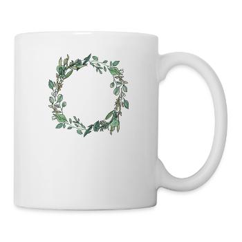 Eucalyptus Flower Wreath I Team Bridal Wedding Boho - Mug - white - Right