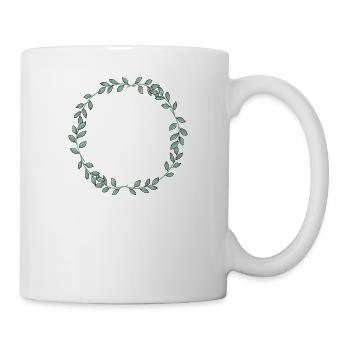 Eukalyptus Blumenkranz I Team Braut Hochzeit Boho - Tasse - Weiß - Rechts