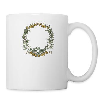 Team Braut I Blumenkranz Hochzeit Boho Stil - Tasse - Weiß - Rechts