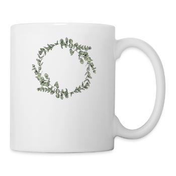 Team Braut I Blumenkranz Hochzeit Boho Stil - Tasse - Weiß - Rechts