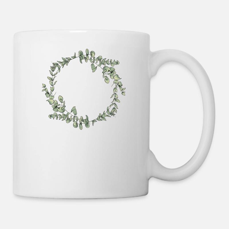 Team Braut I Blumenkranz Hochzeit Boho Stil - Tasse - Weiß