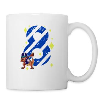 8 Jahre alt Dino American Football 8. Geburtstag - Tasse - Weiß - Rechts