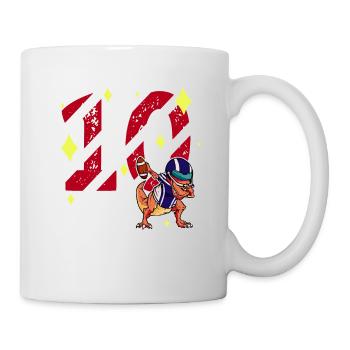 10 ans Dinosaure Football Américain 10ème B-day - Mug blanc - blanc - Droite