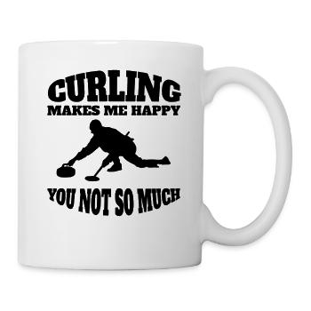 Curling Geschenk Curl Curler Curlingstein - Tasse - Weiß - Rechts
