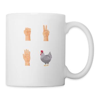 Rock Paper Scissors Chickens Funny Chicken Lover F - Tasse - Weiß - Rechts
