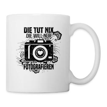 Elle ne fait rien, elle veut juste photographier la photographie - Mug blanc - blanc - Droite