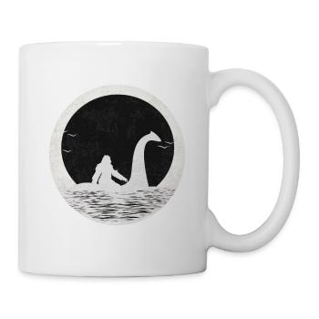 Bigfoot Sasquatch Riding The Loch Ness - Mug - white - Right
