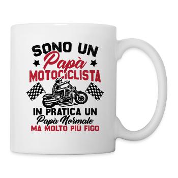 Un père motard et un père normal plus cool - Mug blanc - blanc - Droite