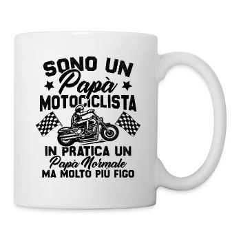 Un père motard et un père normal plus cool - Mug blanc - blanc - Droite