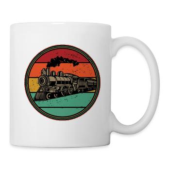 Train Railroad Vintage Retro Lokomotive Altes Modell - Tasse - Weiß - Rechts