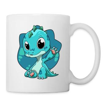 Niedlicher Dino Dinosaurier Kinder - Tasse - Weiß - Rechts