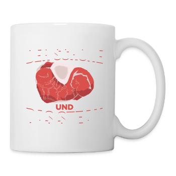 Der Schöne Und Das Steak Metzgerin Metzger - Tasse - Weiß - Rechts