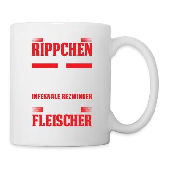 Meister Der Rippchen Herr Über Proteine & Fette - Tasse - Weiß - Rechts