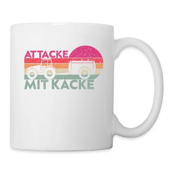 Attacke mit Kacke Lustig Bauer und Landwirt Spruch - Tasse - Weiß - Rechts