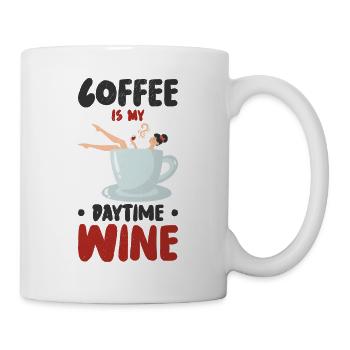 Kaffee Koffein Weintrinken Kaffeesüchtig - Tasse - Weiß - Rechts