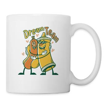 Funny Fast Food Dream Team - Mustard And Sausage - Mug - white - Right
