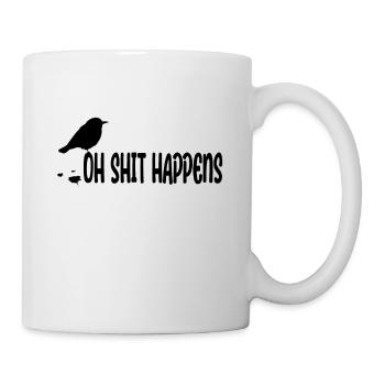 Bird Oh Shit Happens - Drôle d’ornithologue - Mug blanc - blanc - Droite