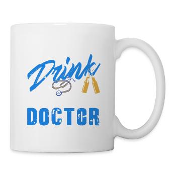 Safety First Drink With A Doctor Vintage Funny - Tasse - Weiß - Rechts