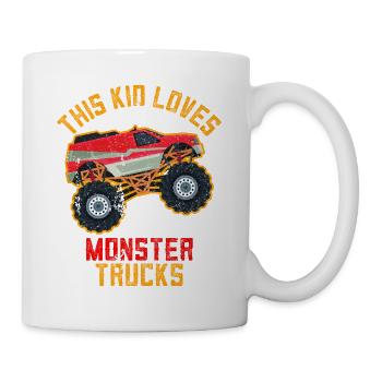 Dieses Kind liebt Monster Trucks - Tasse - Weiß - Rechts