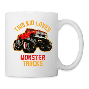 Dieses Kind liebt Monster Trucks - Tasse - Weiß - Rechts