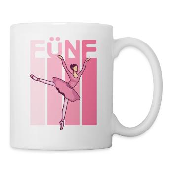 5. Geburtstag Mädchen Ballerina Design Ballett - Tasse - Weiß - Rechts