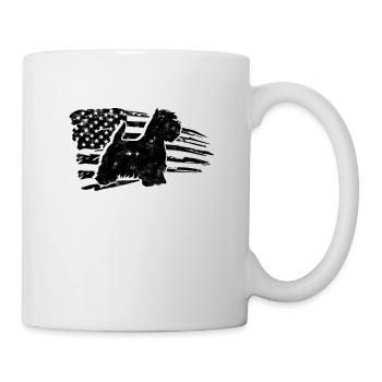 Silhoutte von West Highland Terrier mit amerikanischem - Tasse - Weiß - Rechts