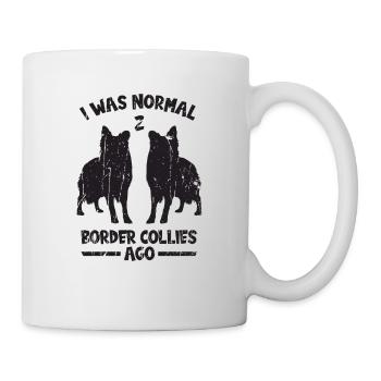 Ich war normal 2 Border Collies vor - Hund - Tasse - Weiß - Rechts