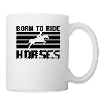 Pferde reiten - Tasse - Weiß - Rechts