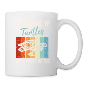 I Wonder If Turtles Think About Me Too Funny Sea T - Mug - white - Right