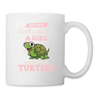 Never Underestimate A Girl Who Loves Turtles Turtl - Mug - white - Right