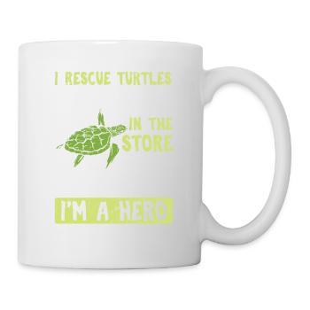 Je sauve des tortues piégées dans le magasin Funny Sea Tu - Mug blanc - blanc - Droite