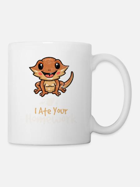 I Ate Your Homework Funny Bearded Dragon Owner Bea - Tasse - Weiß