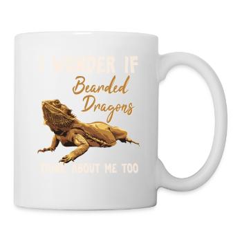 I Wonder If Bearded Dragons Think About Me Too Bea - Mug - white - Right
