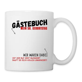 58. Geburtstag Gästebuch 58 Jahre - Tasse - Weiß - Rechts