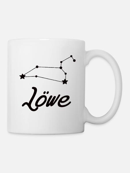 Sternzeichen Löwe - Tierkreiszeichen - Tasse - Weiß