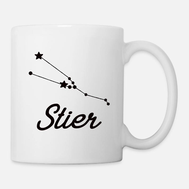 Sternzeichen Stier- Tierkreiszeichen - Tasse - Weiß