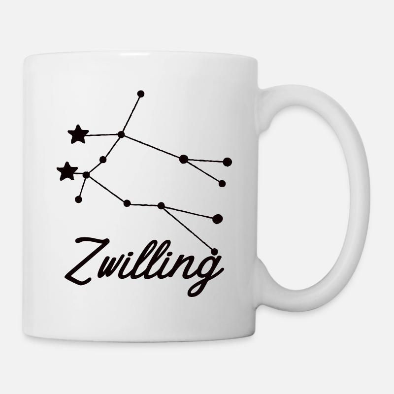 Sternzeichen Zwilling - Tierkreiszeichen - Tasse - Weiß