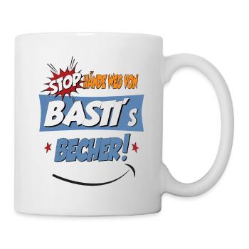Hände weg vom Basti seinem Becher, - Tasse - Weiß - Rechts